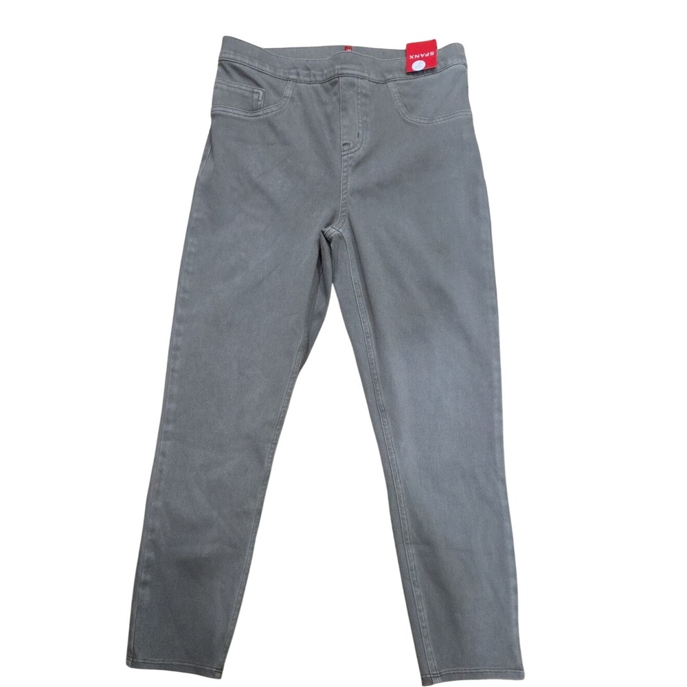 NWT SPANX‎ Ankle Jean-ish Denim Leggings Earthy Taupe Pull On Large Stretch Norm